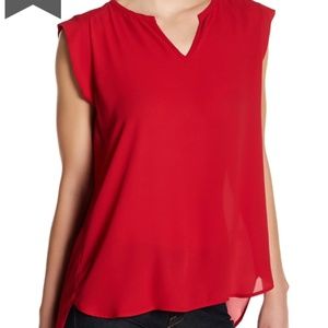 Pleione Split Neck Blouse, Pleated Back - L